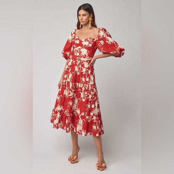 JOHANNA ORTIZBeautiful Chaos Floral-print Cotton Midi Dress